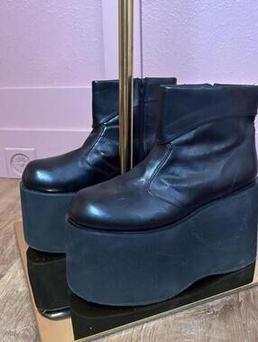 goth platform boots  funtasma black sz medium demonia monster ankle grunge vamp